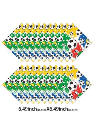 Soccer Party Tableware Set,102pcs Soccer Plates and Napkins Party Supplies Includes Banner, Plates, Cups, Napkins, Tablecloth for Boys Sports Theme Birthday Decorations - view 4