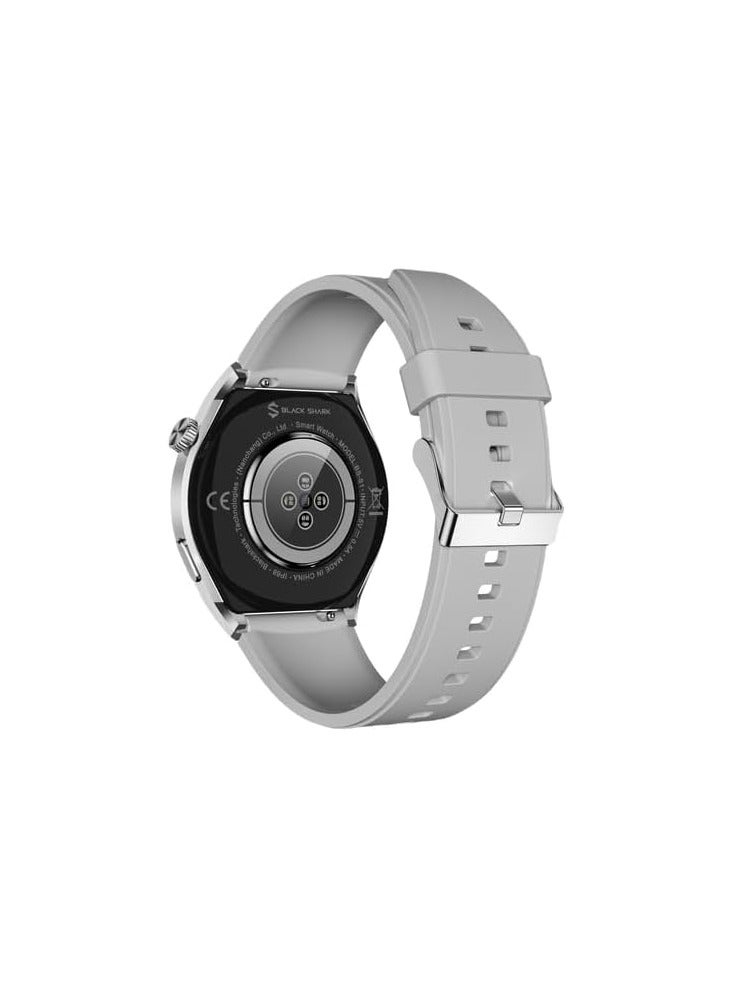 بلاك شارك ساعة بلاك شارك S1 الذكية شاشة AMOLED 1.43 بوصة، عمر البطارية 10 أيام، مقاومة للماء IP68، مراقبة الصحة، شحن لاسلكي - فضي - Image 3