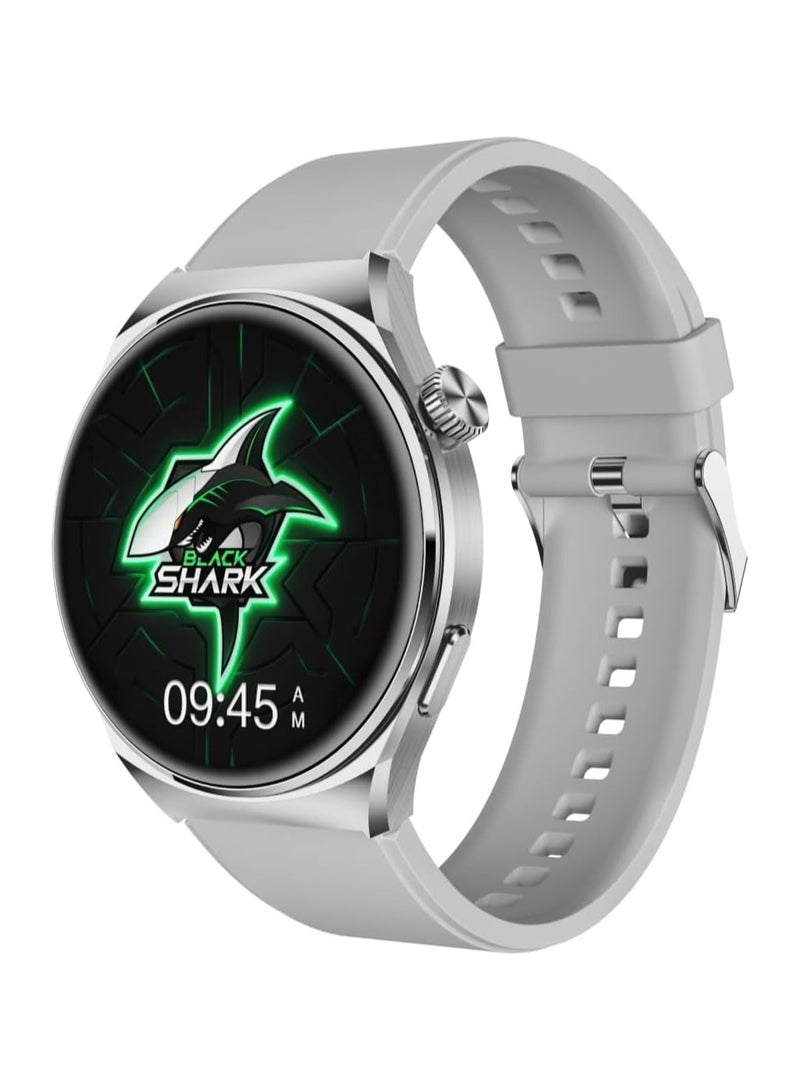 بلاك شارك ساعة بلاك شارك S1 الذكية شاشة AMOLED 1.43 بوصة، عمر البطارية 10 أيام، مقاومة للماء IP68، مراقبة الصحة، شحن لاسلكي - فضي - Image 1