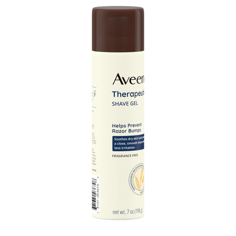 Aveeno Therapeutic Shave Gel with Oat and Vitamin E to Help Prevent Razor Bumps, Soothes Dry Skin and Provides a Close, Smooth Shave with Less Irritation, Fragrance-Free, 7 oz - Image 3