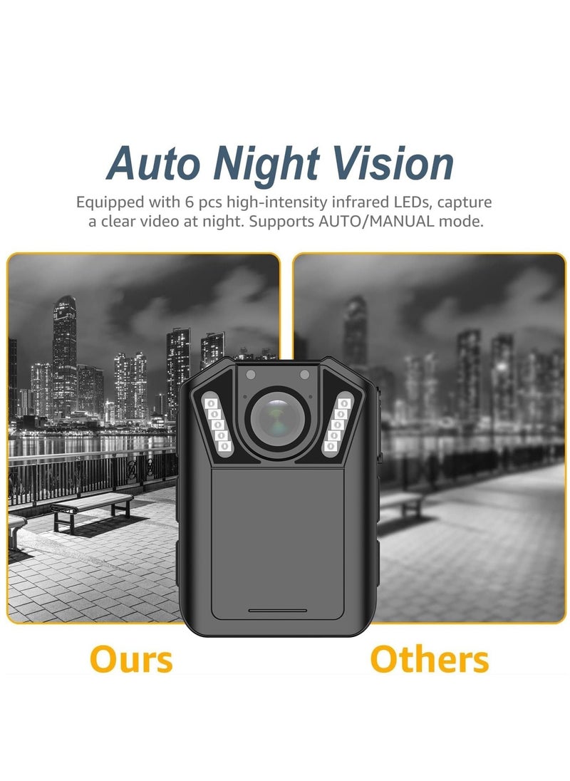 SYOSI 1440P Police Body Camera, Waterproof Premium Portable Cam with Audio Recording, Night Vision, 3000mah Battery Last 11-12 Hrs, for Law Enforcement, Security Guard, Civilian  - Image 4