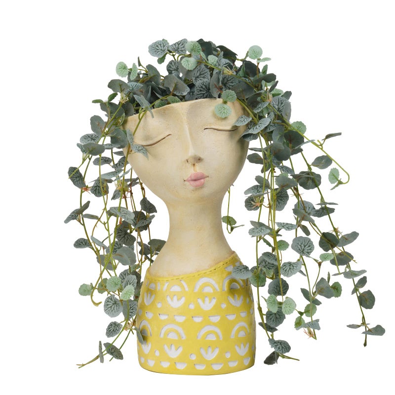 DiliComing Face Planter-Pots for Indoor Plants - 11 Inch Tall Planters for Flowers Head Planter with Drainage for Patio Yard Garden Succulent Pots Garden Decor 6 x 6 x 11 Inch - Image 1