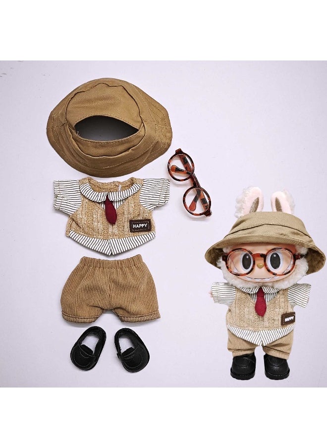 15cm/17cm Labubu Doll Clothing First And Second Generation Sitting Party Plush Vinyl Face Plush Toy Clothes Set 