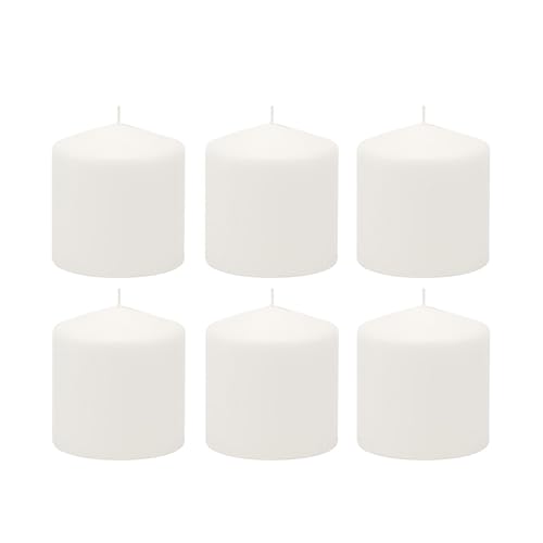 Stonebriar 18 Hour Long Burning Unscented Pillar Candles 3x3 White  Count of 6