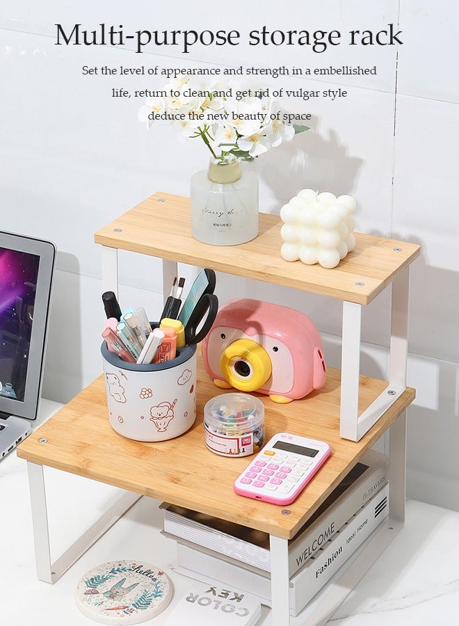 DUNISO Desktop storage rack, kitchen seasoning sorting rack, multifunctional dressing table storage rack, suitable for offices, kitchens, bedrooms, bathrooms, 31 * 13 * 16.5cm - Image 2