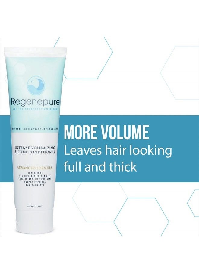 Regenepure, Intense Volumizing Biotin Conditioner, Moisturizing Support for Healthy Hair and Scalp, 8 oz