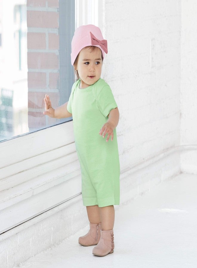 RABBIT SKINS Infant 100% Cotton Premium Jersey Short Sleeve Romper, Heather, 12 Months - Image 3