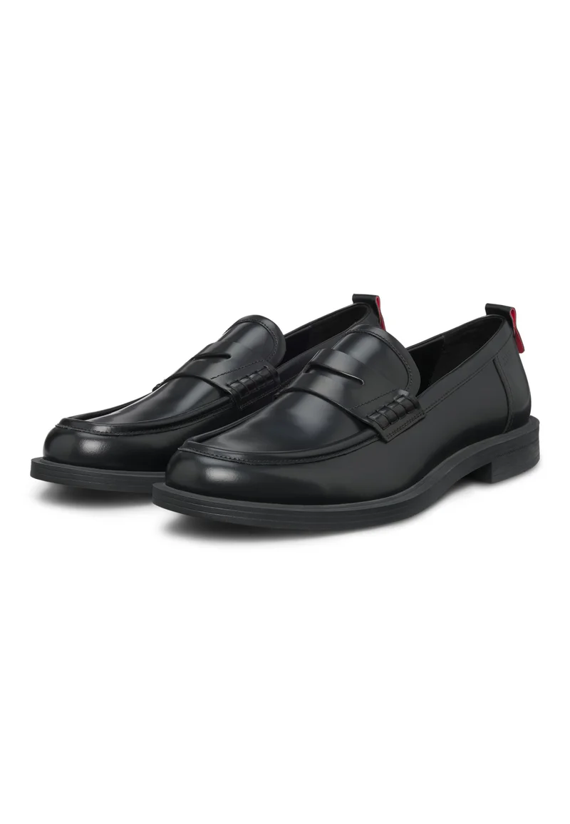هوجو Leather loafers with penny trim