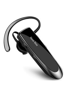 NEW BEE Single Wireless Bluetooth Headset Earphone Noise Cancelling Mic Sports Headphone Hands-Free Earbuds 24 Hrs Driving 60 Days Standby Time for Office Travel Driving Black