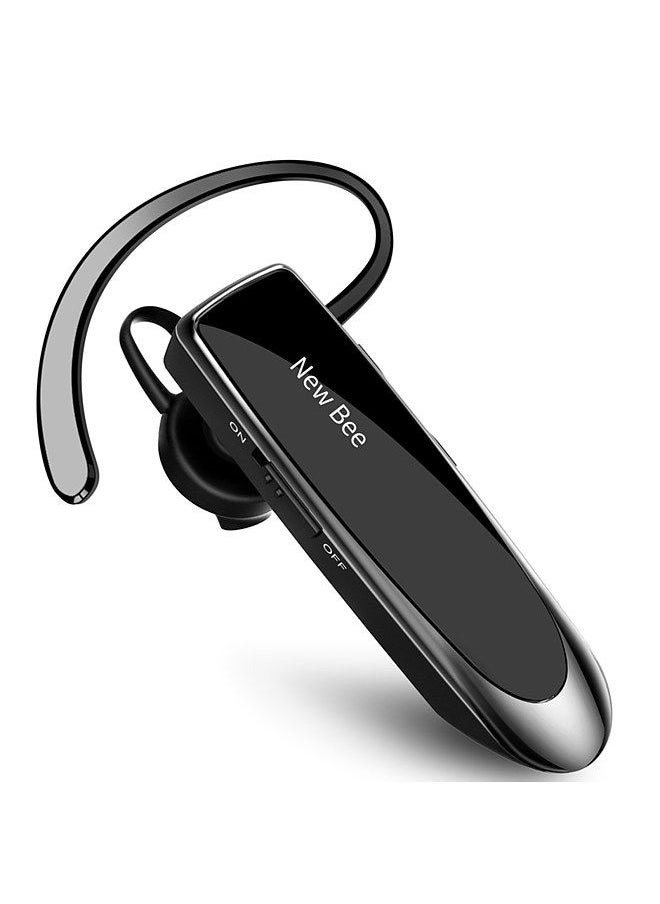 New Bee - NEW BEE Single Wireless Bluetooth Headset Earphone Noise Cancelling Mic Sports Headphone Hands-Free Earbuds 24 Hrs Driving 60 Days Standby Time for Office Travel Driving Black - Image 1