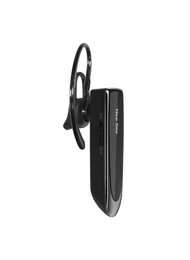 New Bee - NEW BEE Single Wireless Bluetooth Headset Earphone Noise Cancelling Mic Sports Headphone Hands-Free Earbuds 24 Hrs Driving 60 Days Standby Time for Office Travel Driving Black - Image 1