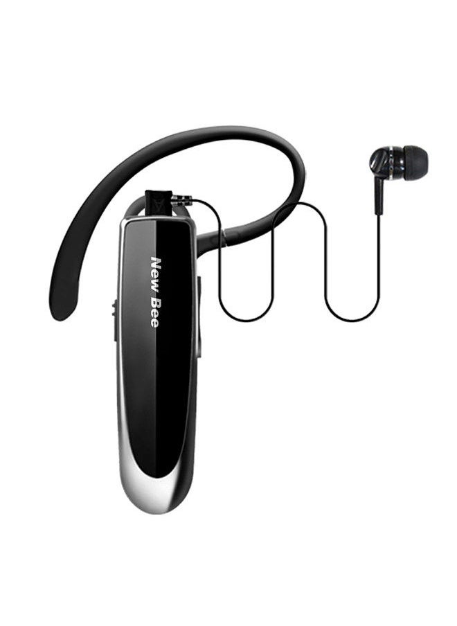 New Bee - NEW BEE Single Wireless Bluetooth Headset Earphone Noise Cancelling Mic Sports Headphone Hands-Free Earbuds 24 Hrs Driving 60 Days Standby Time for Office Travel Driving Black - Image 1