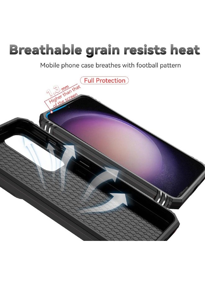 Samsung Galaxy S23 FE Case, Slide Camera Cover, Built-in 360° Rotate Ring Kickstand, Drop Proof Shockproof Test, Heavy Duty Shockproof Protective Case for Samsung Galaxy S23 FE 5G (Black)