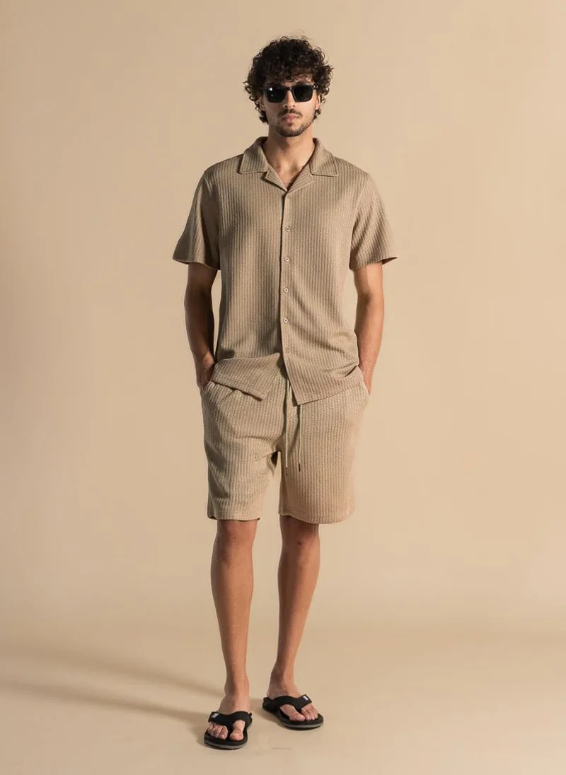 SHAPES TEXTURED SHIRT SET
