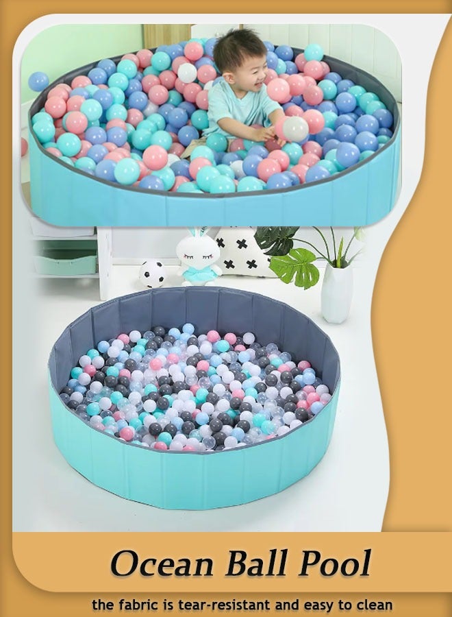 Large Folding Ocean Ball Pit Indoor Game Fence Colorful Ball Pool Made of High Quality Oxford Cloth Children's Leisure Play Very Suitable for Family Use Children's Game Tent (Blue) - Image 1