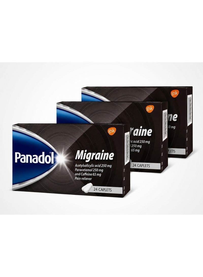 Migraine Relief Tablets 24’s 3PCS – Fast-Acting Headache & Migraine Pain Relief