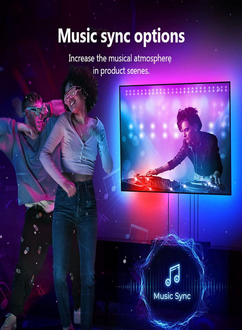 TV LED Backlights Strip Lights with HDMI 2.0 Sync TV Box and Music 4K HDR IP65 Support HDMI strip for 55-65 Inch TVs PC, 4-meter RGBIC led strip light (60Leds/m) - Image 1