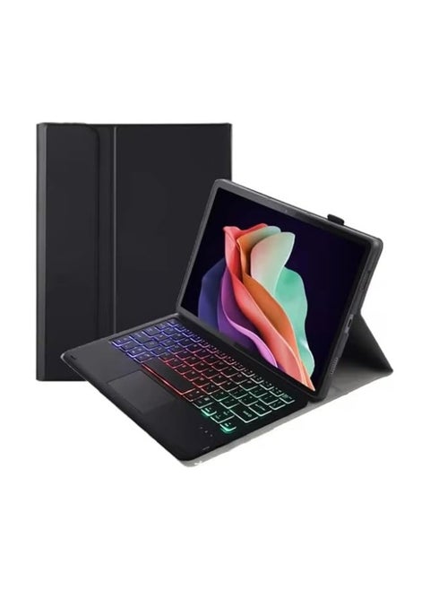 Arabic and English Backlit Keyboard Case Compatible with Honor Pad X8a 11 Inch (2024), with Magnetic Removable Wireless Colorful Backlit Touch Keyboard and Protective Case