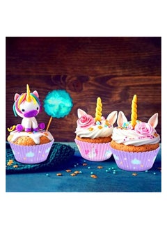 إيروريكس Cupcake Liners for Party Cup Cake, 200 Pcs, Baking Cups, Cupcake Case Rainbow Cup Cake Liners for Decorations Girl Kids Birthday Supplies (Light Pink and Purple)  - Image 2