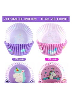 إيروريكس Cupcake Liners for Party Cup Cake, 200 Pcs, Baking Cups, Cupcake Case Rainbow Cup Cake Liners for Decorations Girl Kids Birthday Supplies (Light Pink and Purple)  - Image 3