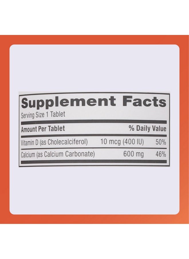 MAJOR Rugby 600 mg Calcium Tablets - Made with 10 mcg (400 IU) of Vitamin D3 - Dietary Supplement - 150 Tablets  - Image 4