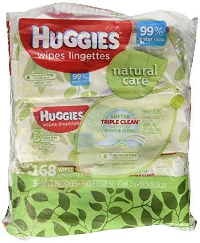 Huggies Natural Care Fragrance Free Soft Pack Wipes 168ct. Total,56 Count (Pack of 3) - Image 3