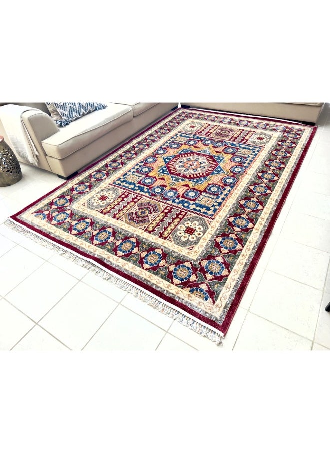 HANDPICKED FURNITURE Handpicked Furniture Traditional Red Rug, Ultra Soft Area Carpets For Bed Room, Living Room, And Dining Room, Antislip Floor Carpets, Easy To Clean, Made In Turkey, Polypropylene, Rectangle  - Image 5