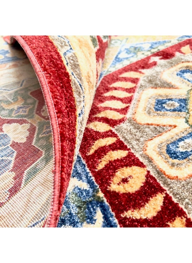 HANDPICKED FURNITURE Handpicked Furniture Traditional Red Rug, Ultra Soft Area Carpets For Bed Room, Living Room, And Dining Room, Antislip Floor Carpets, Easy To Clean, Made In Turkey, Polypropylene, Rectangle  - Image 3