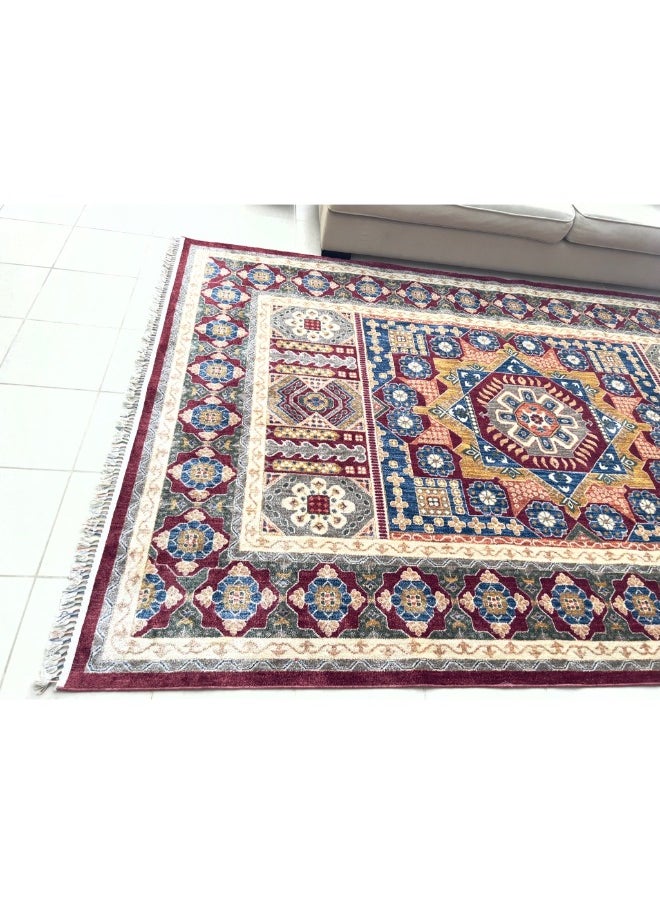 HANDPICKED FURNITURE Handpicked Furniture Traditional Red Rug, Ultra Soft Area Carpets For Bed Room, Living Room, And Dining Room, Antislip Floor Carpets, Easy To Clean, Made In Turkey, Polypropylene, Rectangle  - Image 2