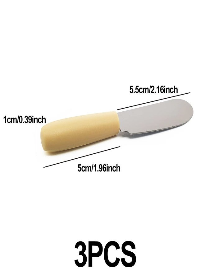 OLIREXD Stainless Steel Small Mini Butter Spreader, Sandwich Cream Cheese Condiment Knives Set, Plastic Handle, 4 Inches, Set of 3 - Image 2
