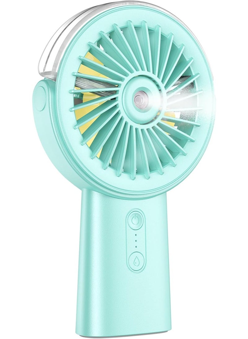 general Handheld Misting Fan Portable, 4000mAh Rechargeable Small Personal Water Spray Hand Held Mist Fan Battery Operated, 90° Rotatable, Power Bank for Travel Home Office Men Women Kids (Green)  - Image 1