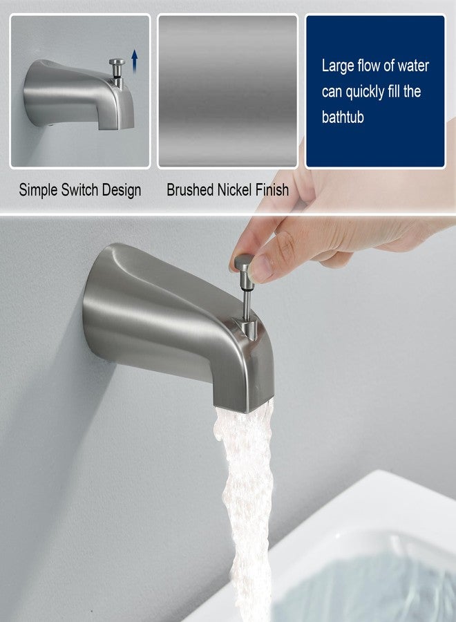 FROPO Tub Shower Faucet Set with Valve, 6-Inch Shower Head and Handle Set Brushed Nickel, Single-Handle Tub and Shower Trim Kit with Touch-Clean Rain Shower Head and Tub Spout - Image 4