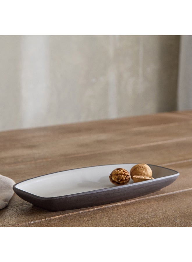 Home Box Home Box Mocha Mist 2-Tone Melamine Oval Serving Platter 27.94 x 3.3 x 13.79 cm - Image 1