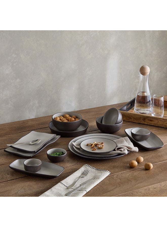 Home Box Home Box Mocha Mist 2-Tone Melamine Oval Serving Platter 27.94 x 3.3 x 13.79 cm - Image 4