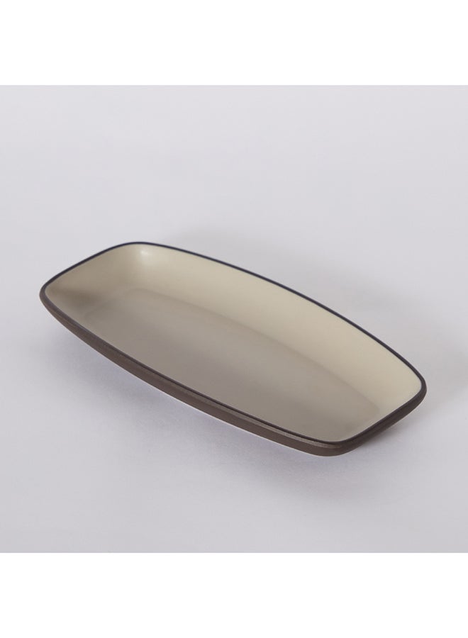 Home Box Home Box Mocha Mist 2-Tone Melamine Oval Serving Platter 27.94 x 3.3 x 13.79 cm - Image 5