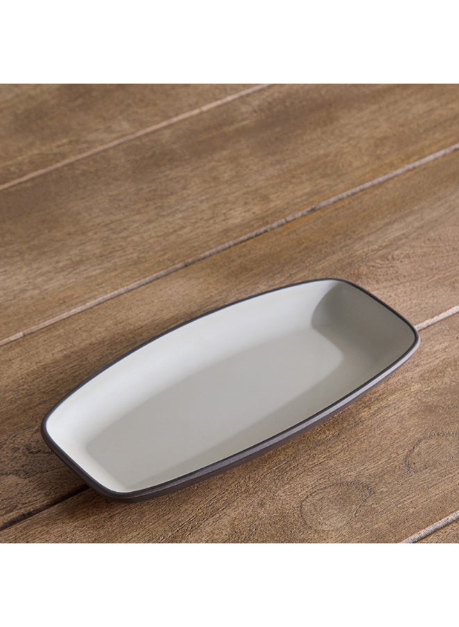 Home Box Home Box Mocha Mist 2-Tone Melamine Oval Serving Platter 27.94 x 3.3 x 13.79 cm - Image 2