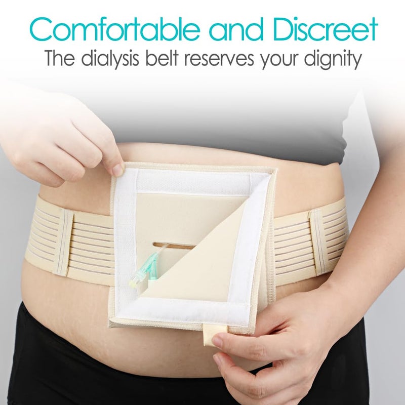 WoundWarrior [2 Pack] Feeding Tube Belt, PEG Tube Holder G-Tube Protective Belt Breathable Beige with Slit for G Tube J Tube PEG Tube Supplies, No More Taping The Tube - Image 4