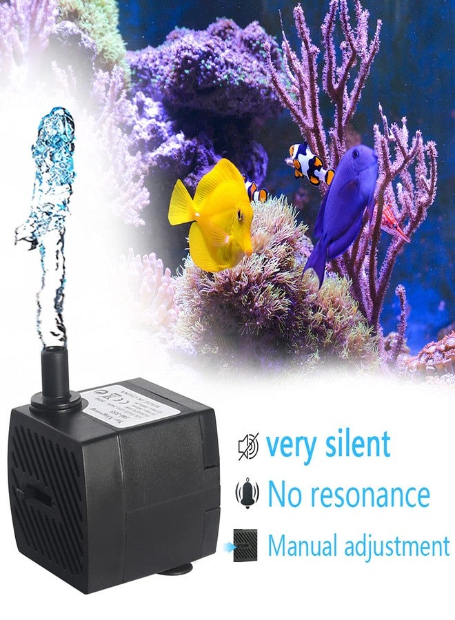 زيروديس مضخة نافورة صغيرة، مضخات مياه لأحواض السمك، تصميم هادئ وضوضاء منخفضة للمكاتب والمنازل (قابس أمريكي 110 فولت) - Image 2
