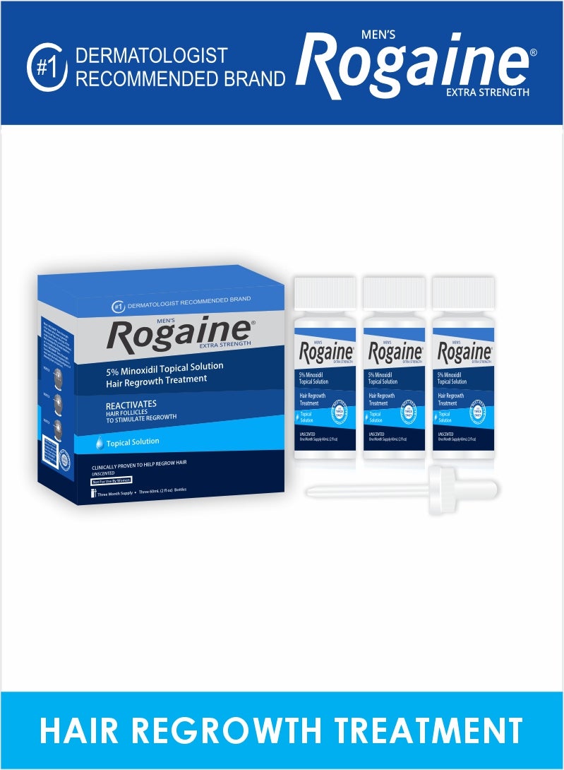 Regaine Extra Strength Rogaine for Men 3x60ml – Hair Loss and Regrowth Formula - Image 3