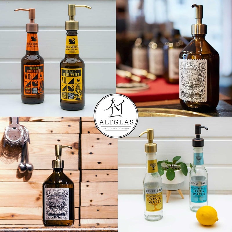 Altglas Stainless Steel Soap Pump 'Budapest' as Replacement for Liquid Hand Soap Dispensers and Bottle Upcycling (Vintage Brass) - Fits e.g. Jack Bottle - Image 2