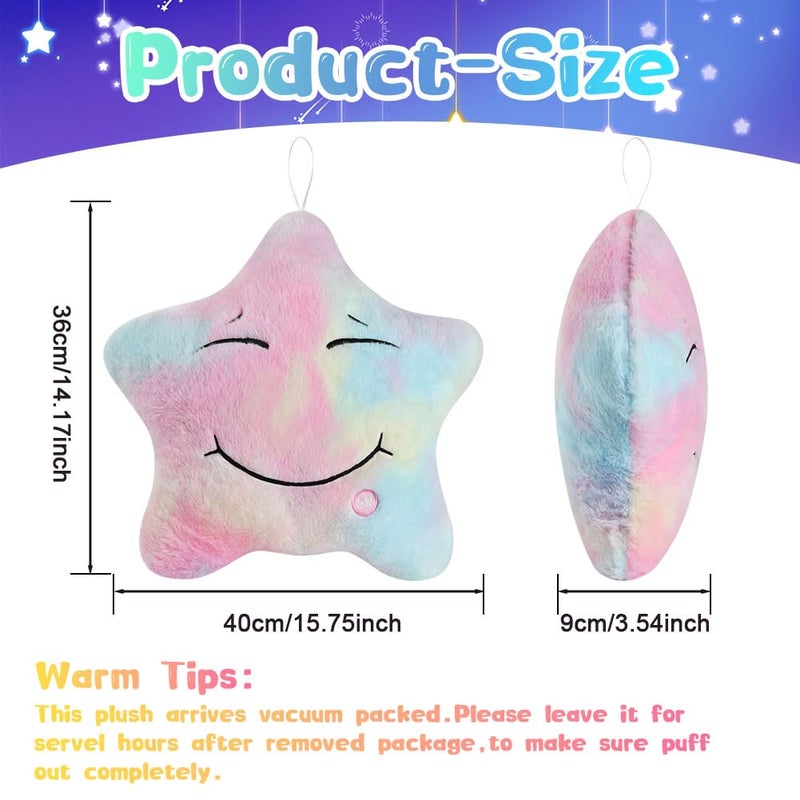 Ainiv Ainiv LED Star Cushion, LED Star-Shaped Cushion, Luminous Children's Cushion, Star Cushion Luminous LED Night Light, Plush Cushion, Decorative Cushion, LED Gift for Christmas, Birthday, Bed, Sofa  - Image 2