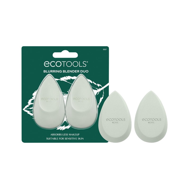 EcoTools Blurring Blender Makeup Sponge Duo Makeup Blender Sponge For Blurred Skin For Liquid  Cream Foundation Cloud Coverage Memory Foam Eco Friendly  Latex Free CrueltyFree  Vegan 2 Count