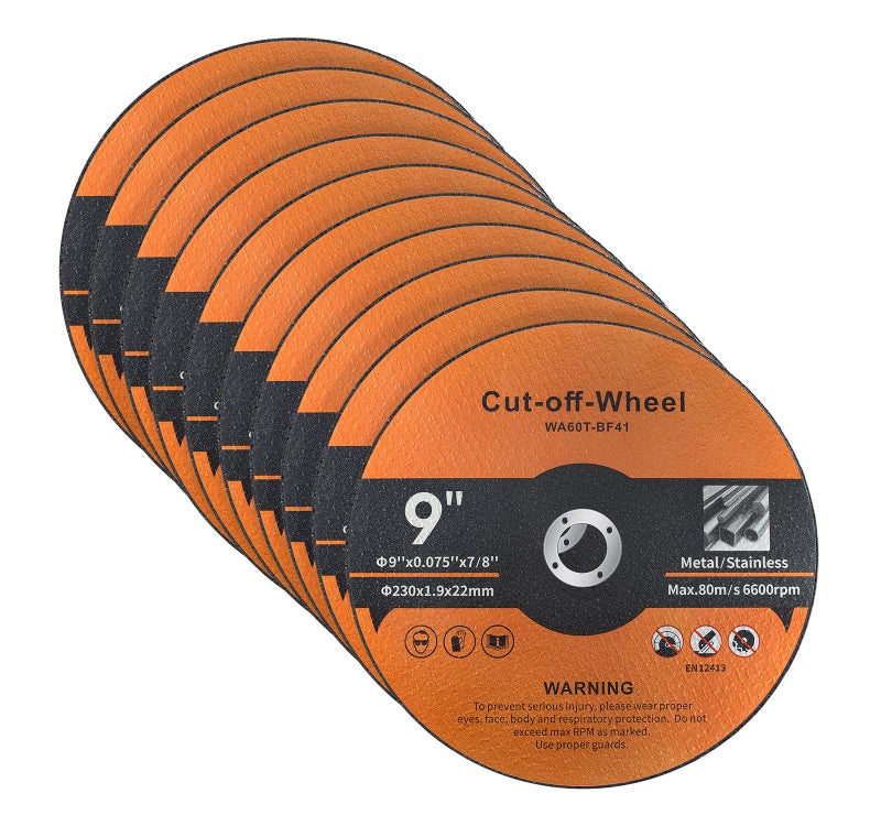 Shawya 10 Pack Cut Off Wheels 9 Inch Cutting Wheel 9” x 0.075” x 7/8”Metal and Stainless Steel Cutting Disc Fit for Angle Grinder Aggressive Cutting disc for General Purpose Metal Cutting - Image 2