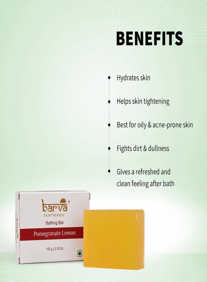 Barva Pure Glycerin Soap Pack of 2 | Pomegranate & Lemon Bathing Bar | Moisturizing & Gentle Cleansing | Natural Ingredients | Luxury Soap for All Skin Types - Image 4