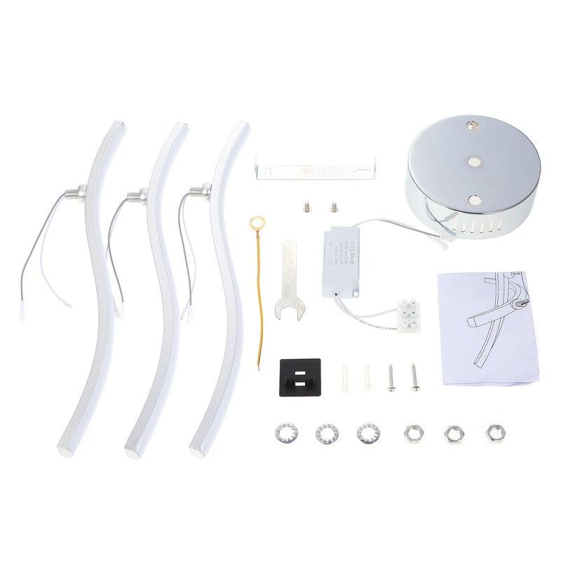 3 Branches L-ED Waved Light Warm White 18W Aluminum Ceiling Light for Bedroom Living Room Decoration Lamp - Image 5