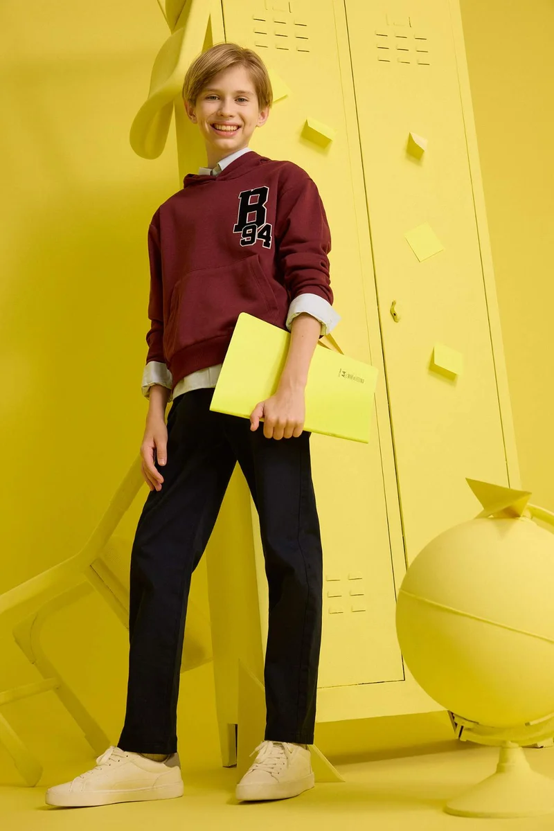 ديفاكتو Boy Oversize Printed Hooded Sweatshirt