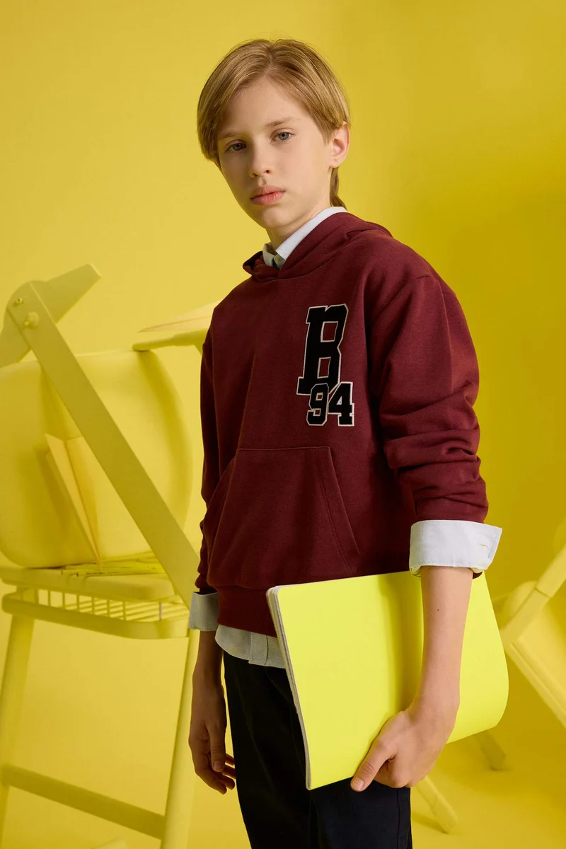 ديفاكتو Boy Oversize Printed Hooded Sweatshirt
