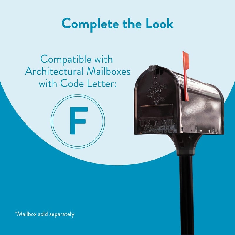 ARCHITECTURAL MAILBOXES Coolidge Galvanized Steel Mailbox Post, Compatibility Code F, 7511B-10, Black - Image 3