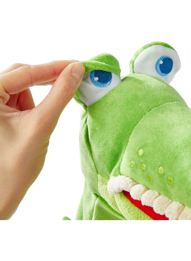 HABA Hand Puppet - Eat it Up Croco Interactive Puppet Show Toy with Belly Bag for Storytelling, Toddler Activities, Speech Therapy Toys and Pretend Play for 18 Months and up - Image 3