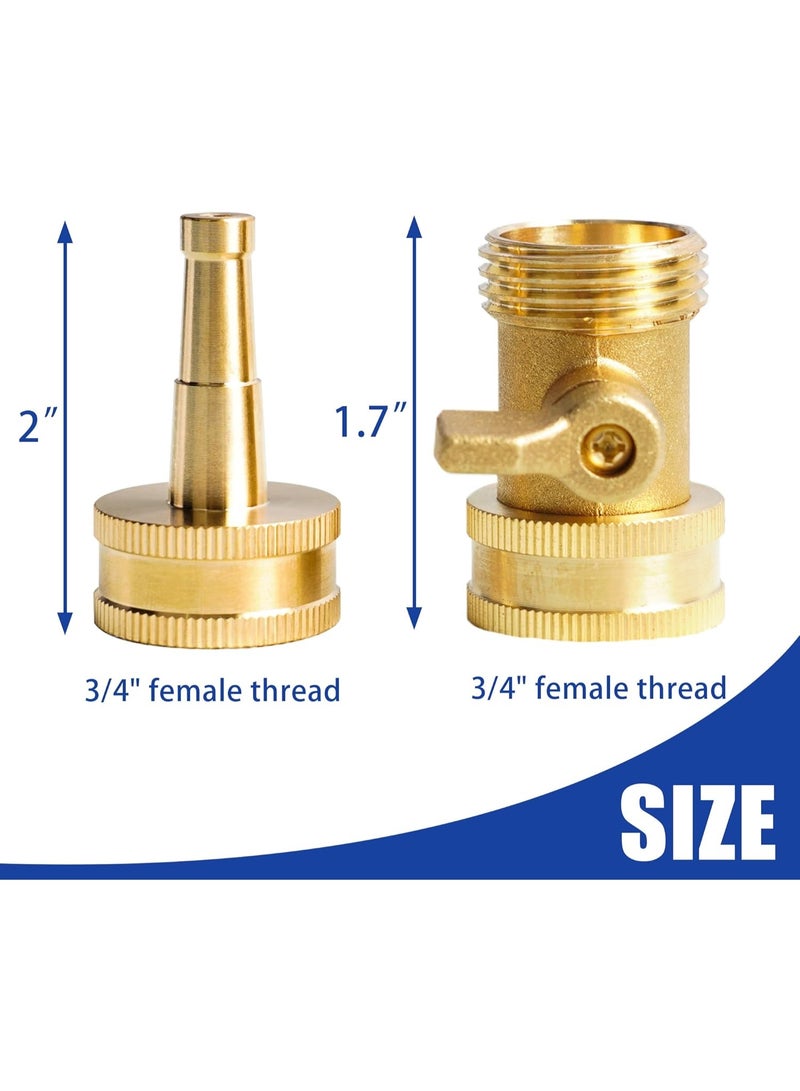 عام 2 مجموعة من فوهة خرطوم النحاس الشاق ، فوهة نفاثة الضغط مع صمام إغلاق الخرط - Image 2